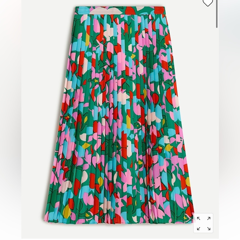 J Crew Pleated midi skirt in confetti floral